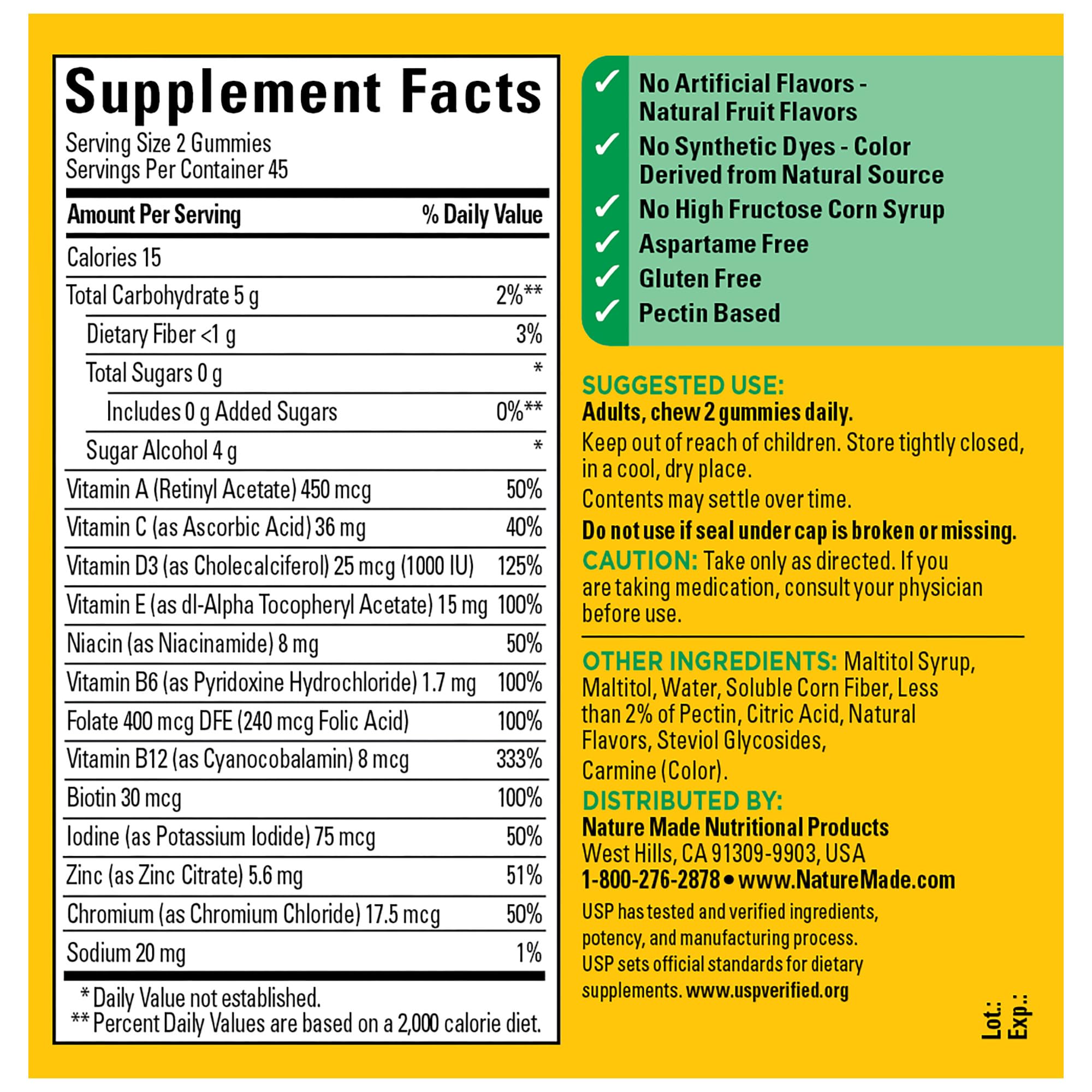 USP Verified seal on Nature Made product