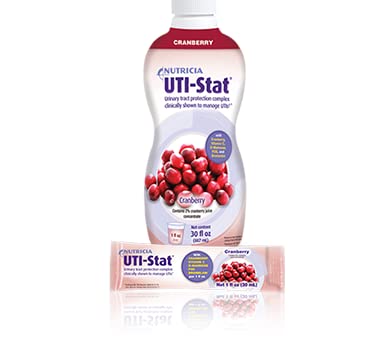 Nutrition facts panel for UTI-STAT Nutricia Cranberry Medical Food (case of 4)