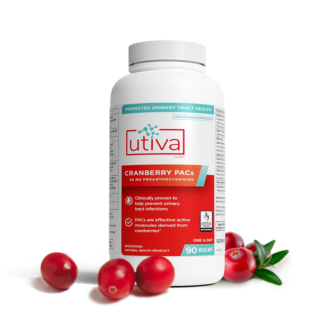 Utiva Cranberry PACs bottle with label
