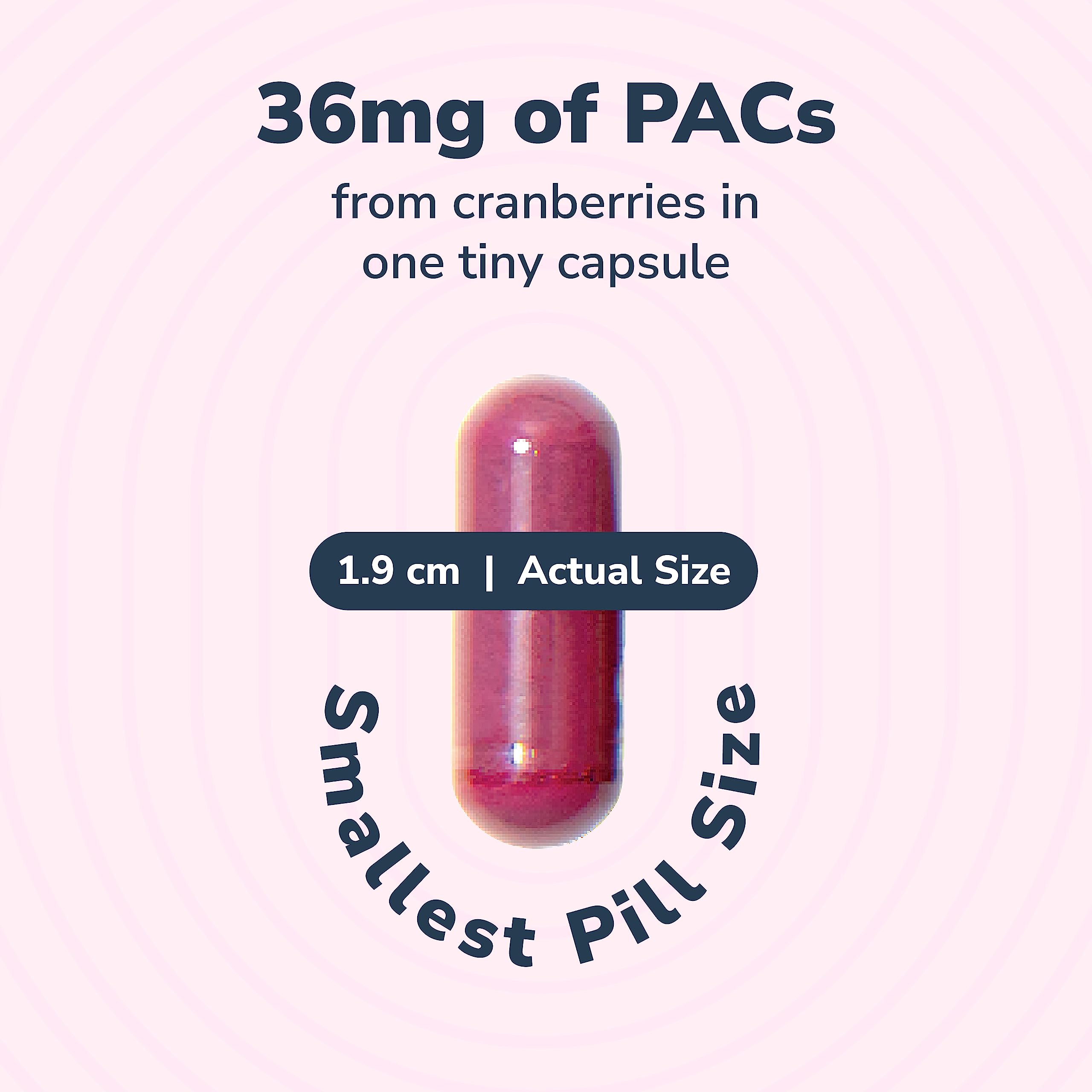 Close-up of Utiva Cranberry PACs 36 mg PACs capsule