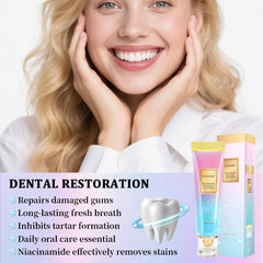 Close-up of toothpaste texture with whitening particles