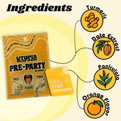 Turmeric curcumin and electrolytes in Pre Party Strips