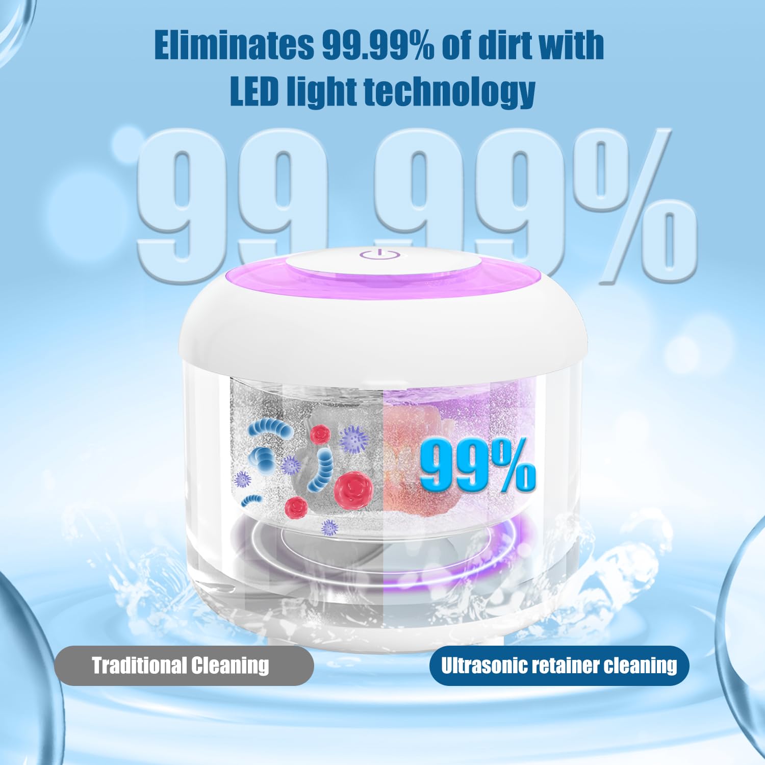 UV light-assisted cleaning with 4 UV lights