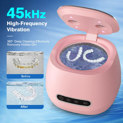 Device featuring four UV lamps for 360° deep cleaning and odor removal