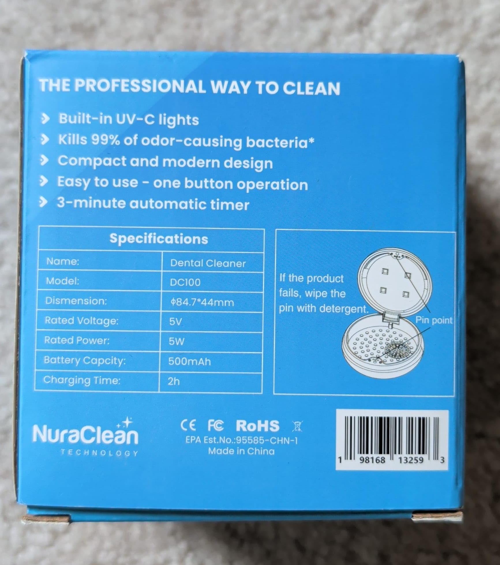 Compact ultrasonic cleaner designed for dental appliances