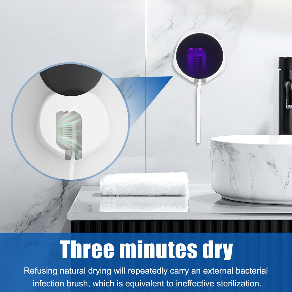 Wall-mounted toothbrush caddy with attachable strong sticky sticker