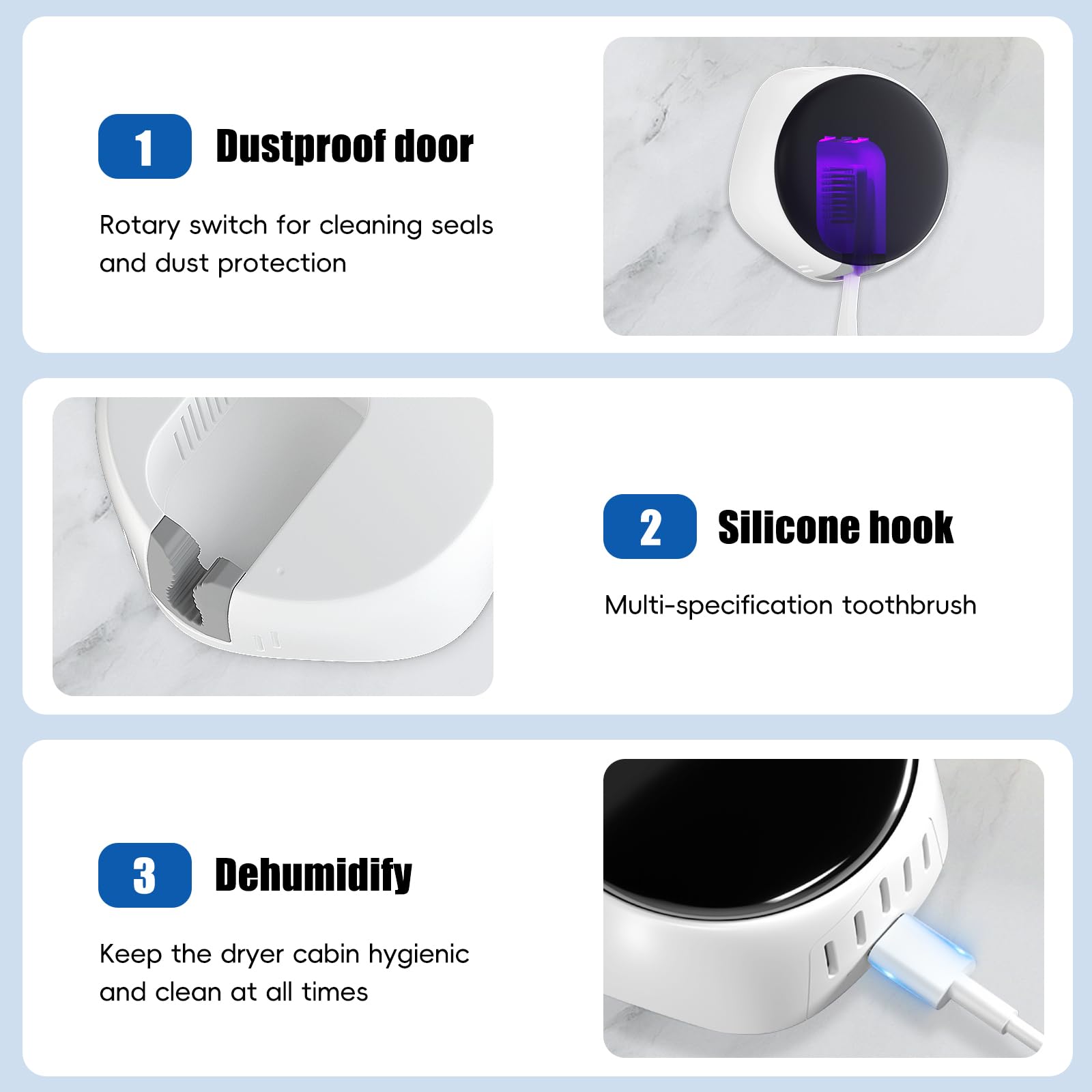 Interior showing space for both electric and manual toothbrushes