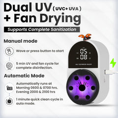 UV-C sterilization light inside sanitizer