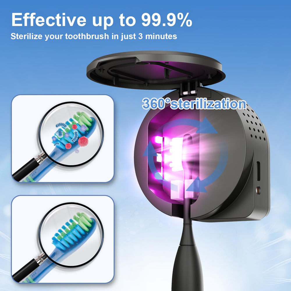 Interior view of the uv toothbrush sanitizer holder showing clips