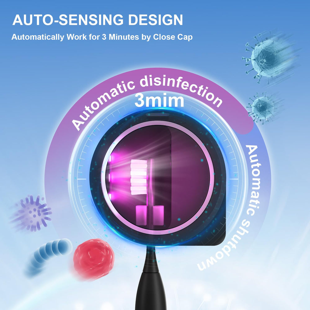Travel-friendly toothbrush sanitizer with silicone clip