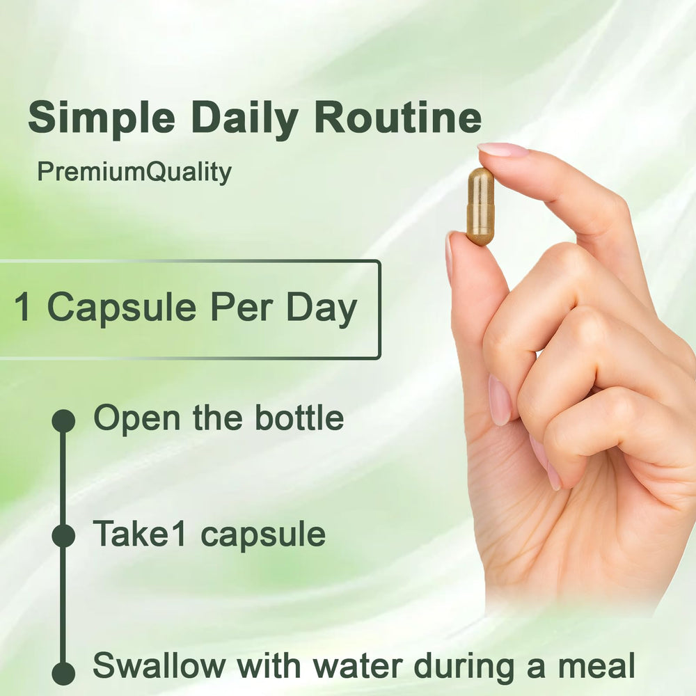 Capsule being taken with water during a meal