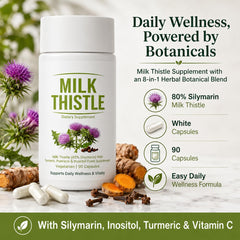UVORA Milk Thistle capsule close-up highlighting smooth vegan capsule and convenient dosing