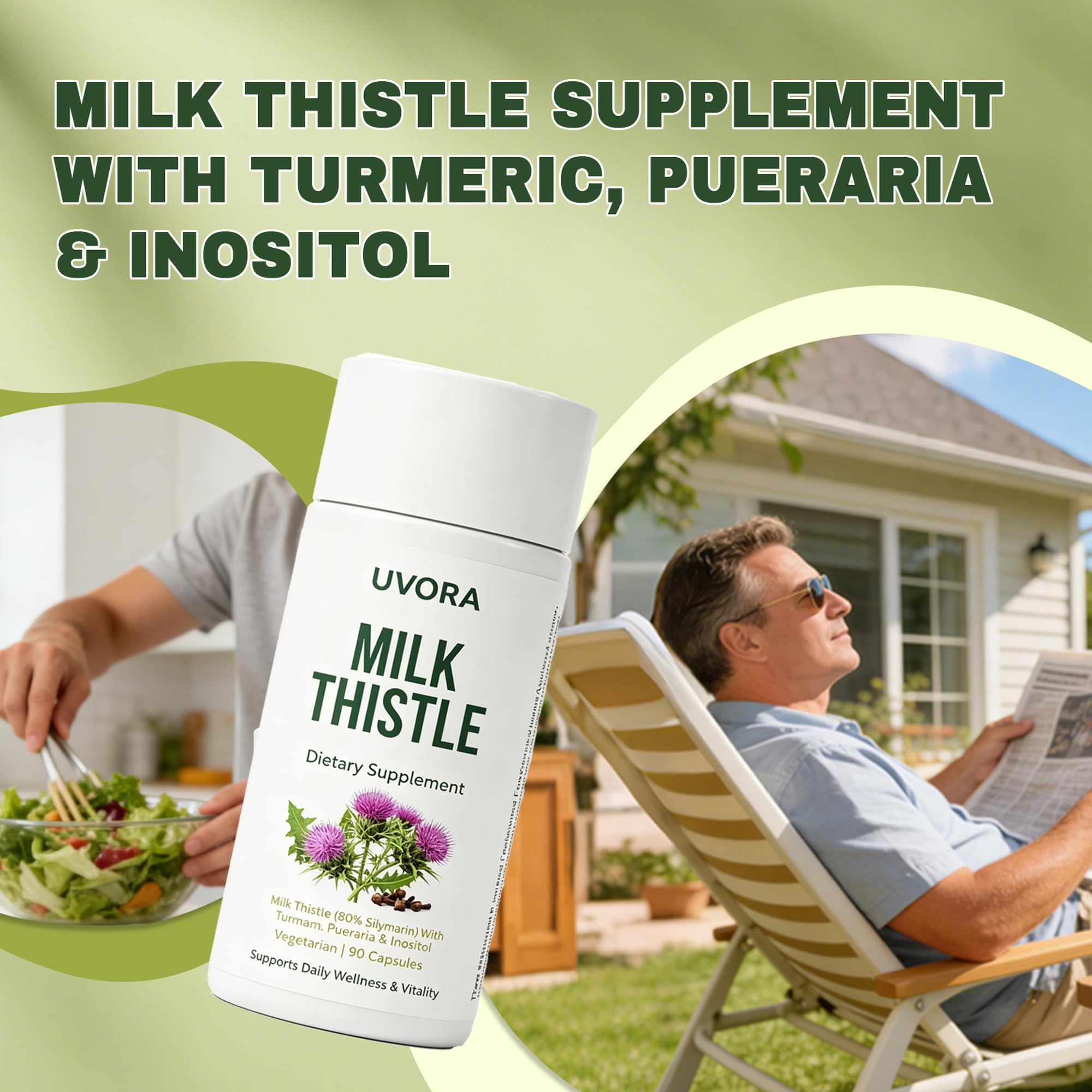 UVORA Milk Thistle turmeric detail highlighting 95% curcuminoids potency
