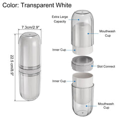 Open toothbrush case with storage space for toothpaste and small items