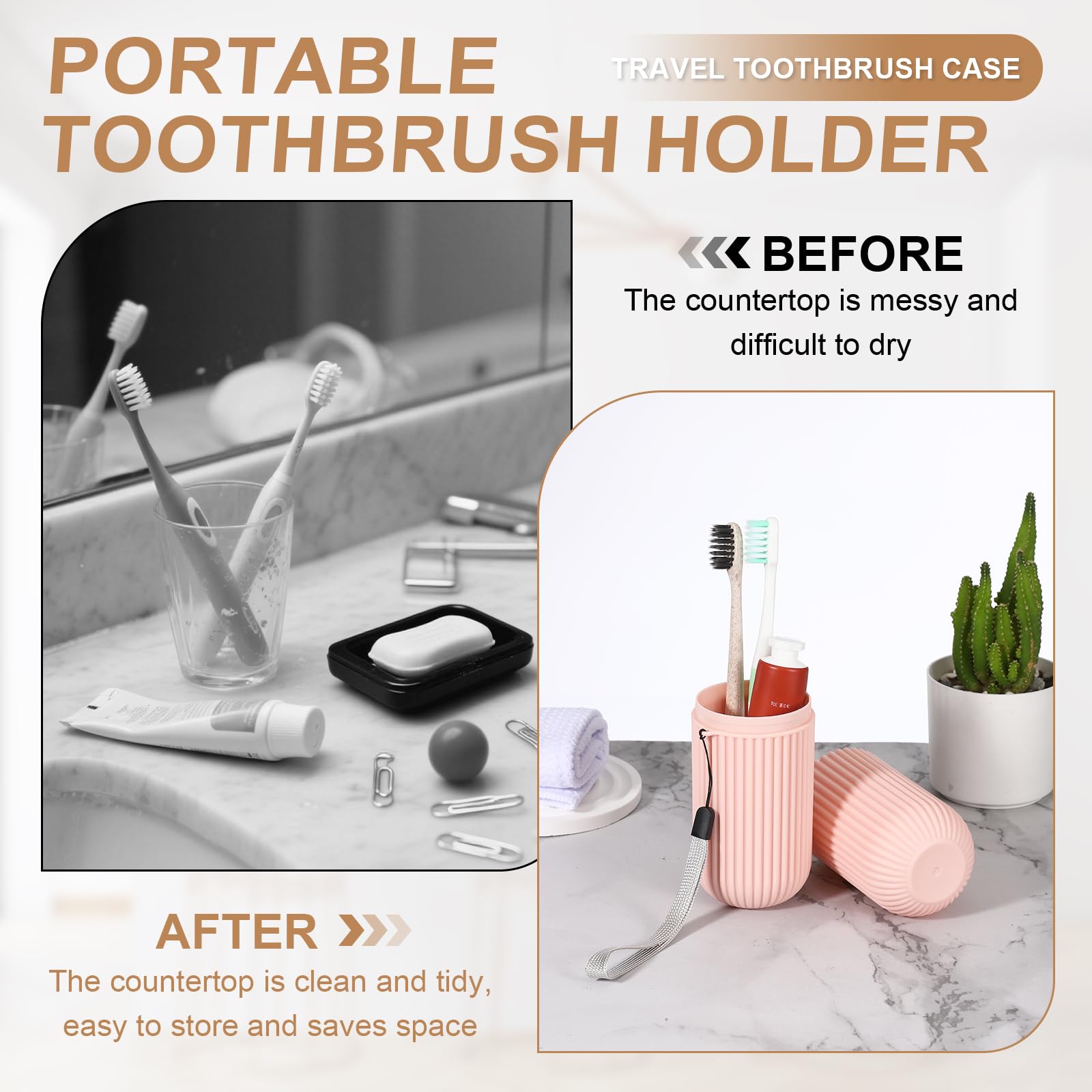 uxcell toothbrush case shown with travel bag for camping or gym