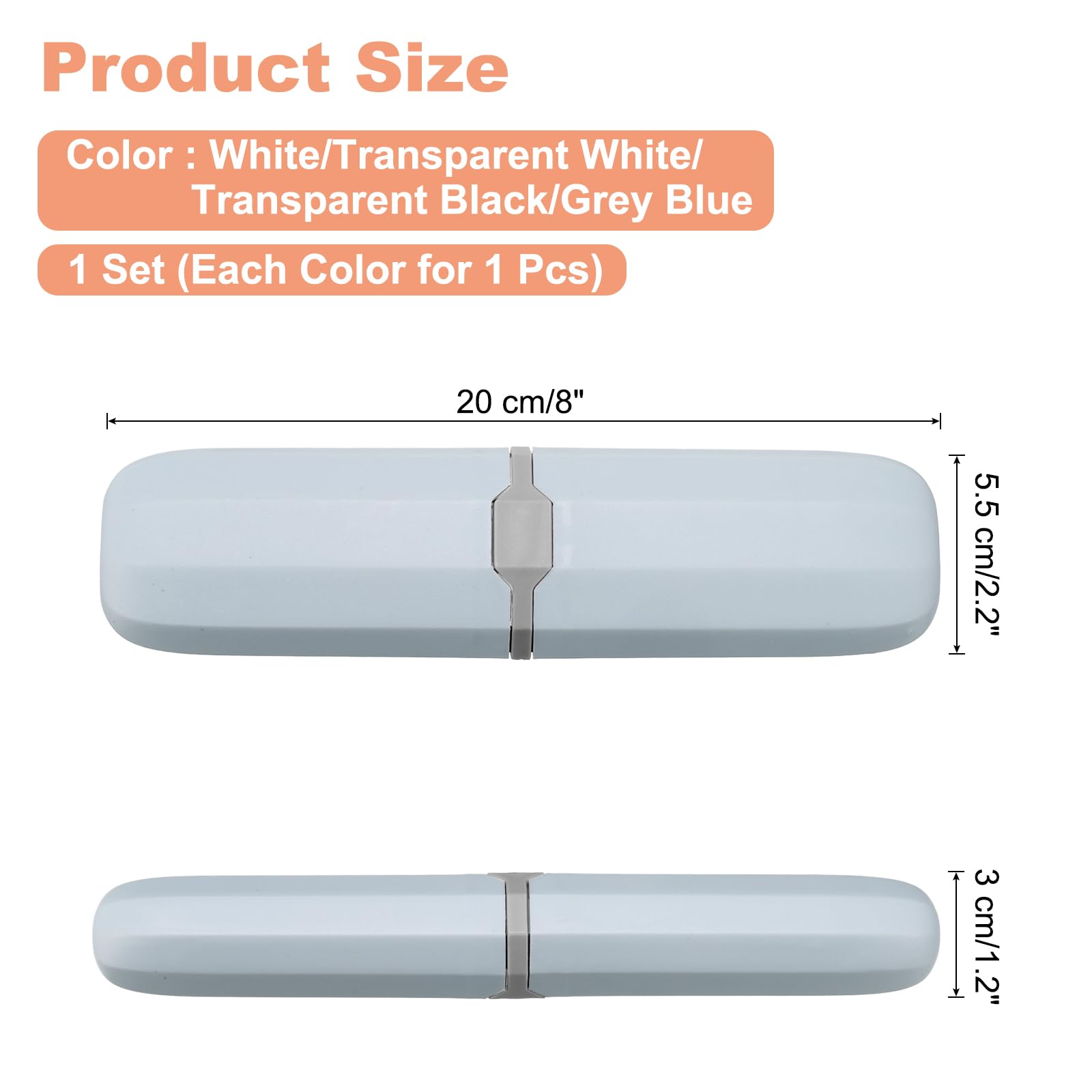 uxcell travel toothbrush case transparent black, 4-pack