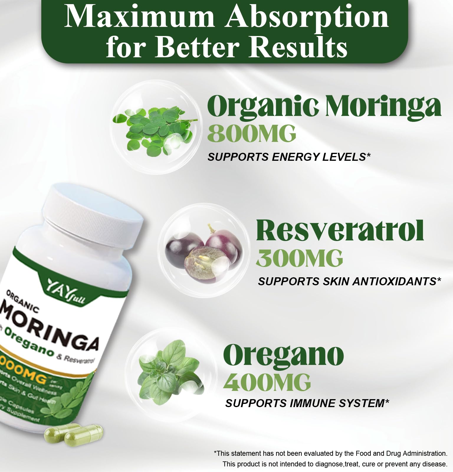 Organic moringa leaves and powder with ingredients