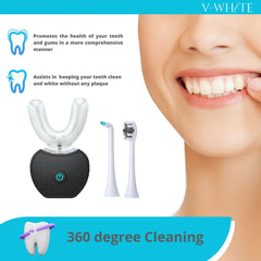 Hands-free operation and smart timer on V-WHITE toothbrush