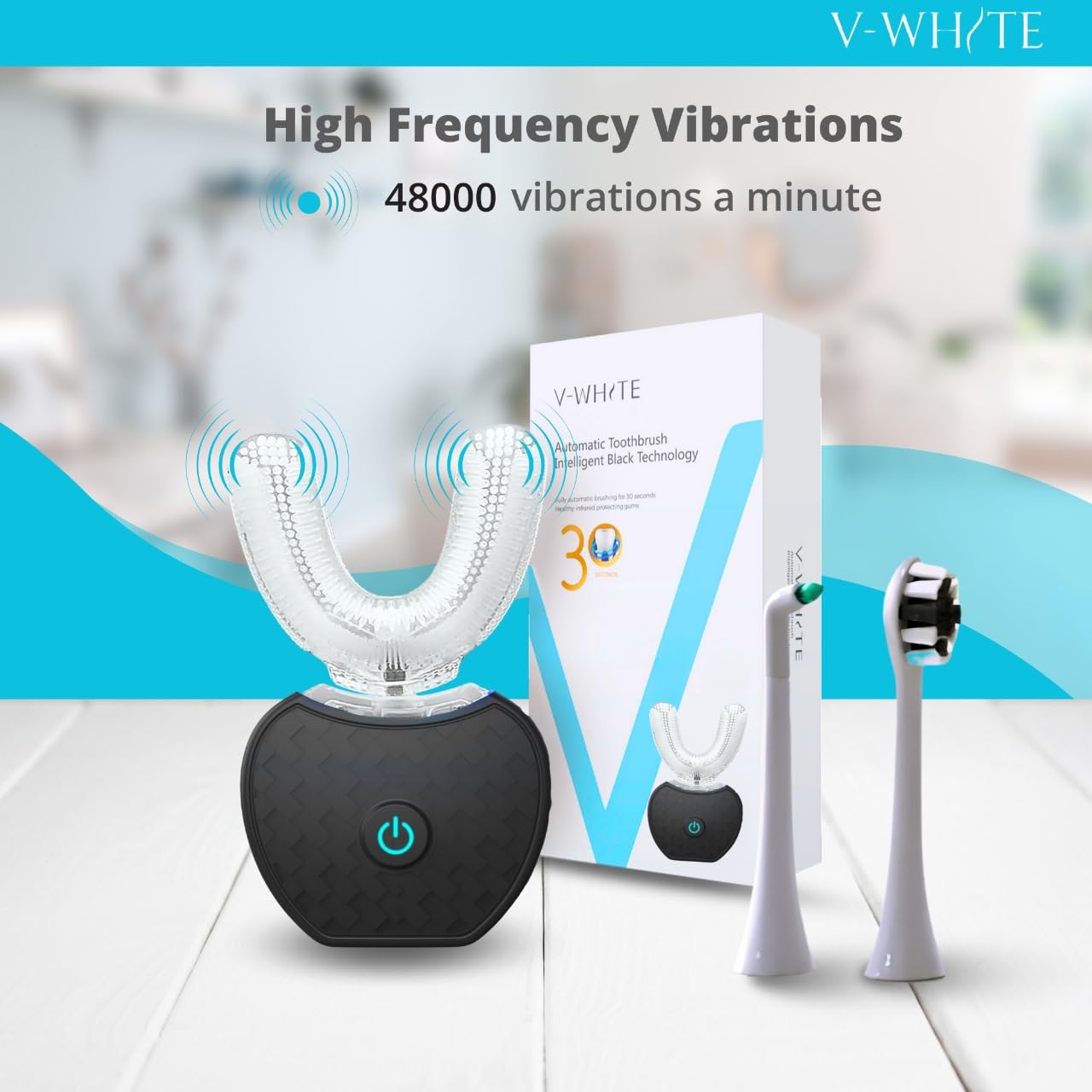 IPX7 waterproof design of V-WHITE toothbrush