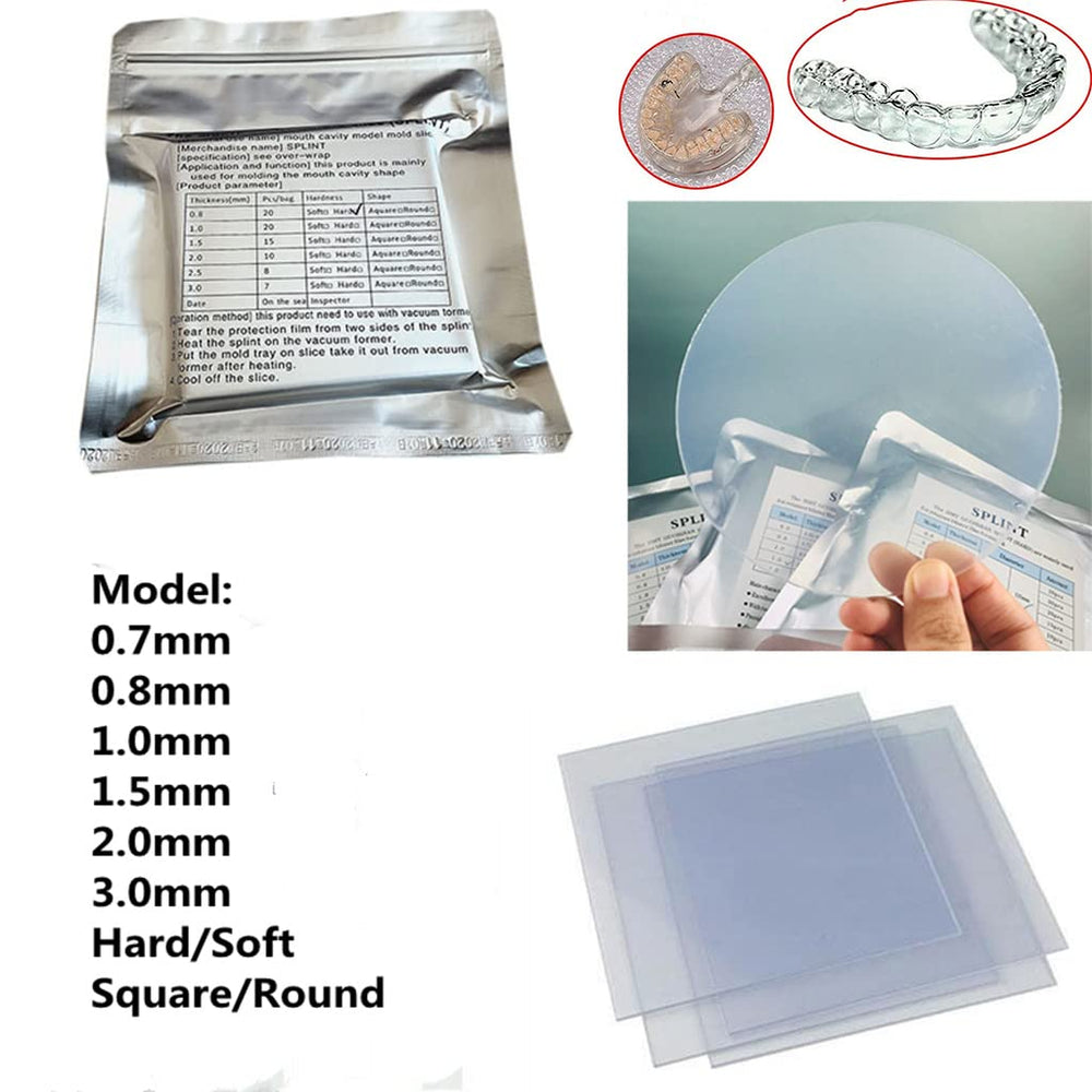 5 x 5 inch sheet for retainer vacuum forming