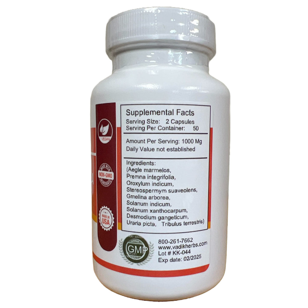 Dashmoola ingredients list on packaging