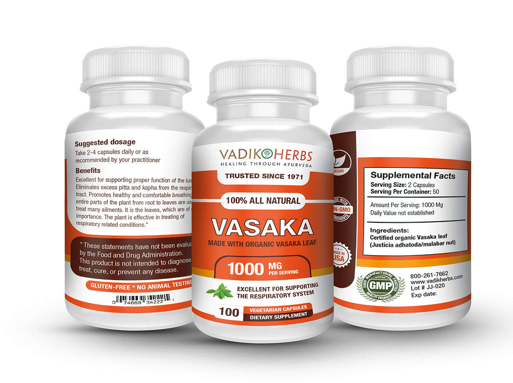Close-up of Vasak (Vasaka) powder capsules