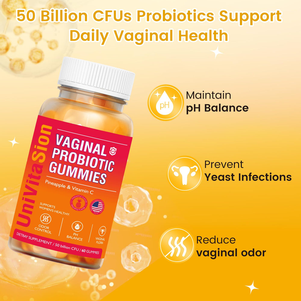 Graphic showing vaginal health, pH balance and urinary health benefits
