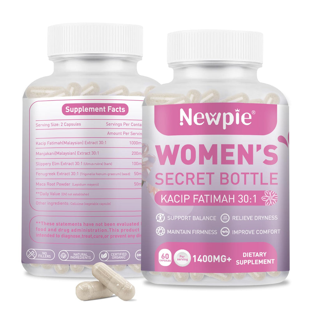 Vaginal Moisturizer Capsules bottle and packaging with Kacip Fatimah 1000mg and Slippery Elm