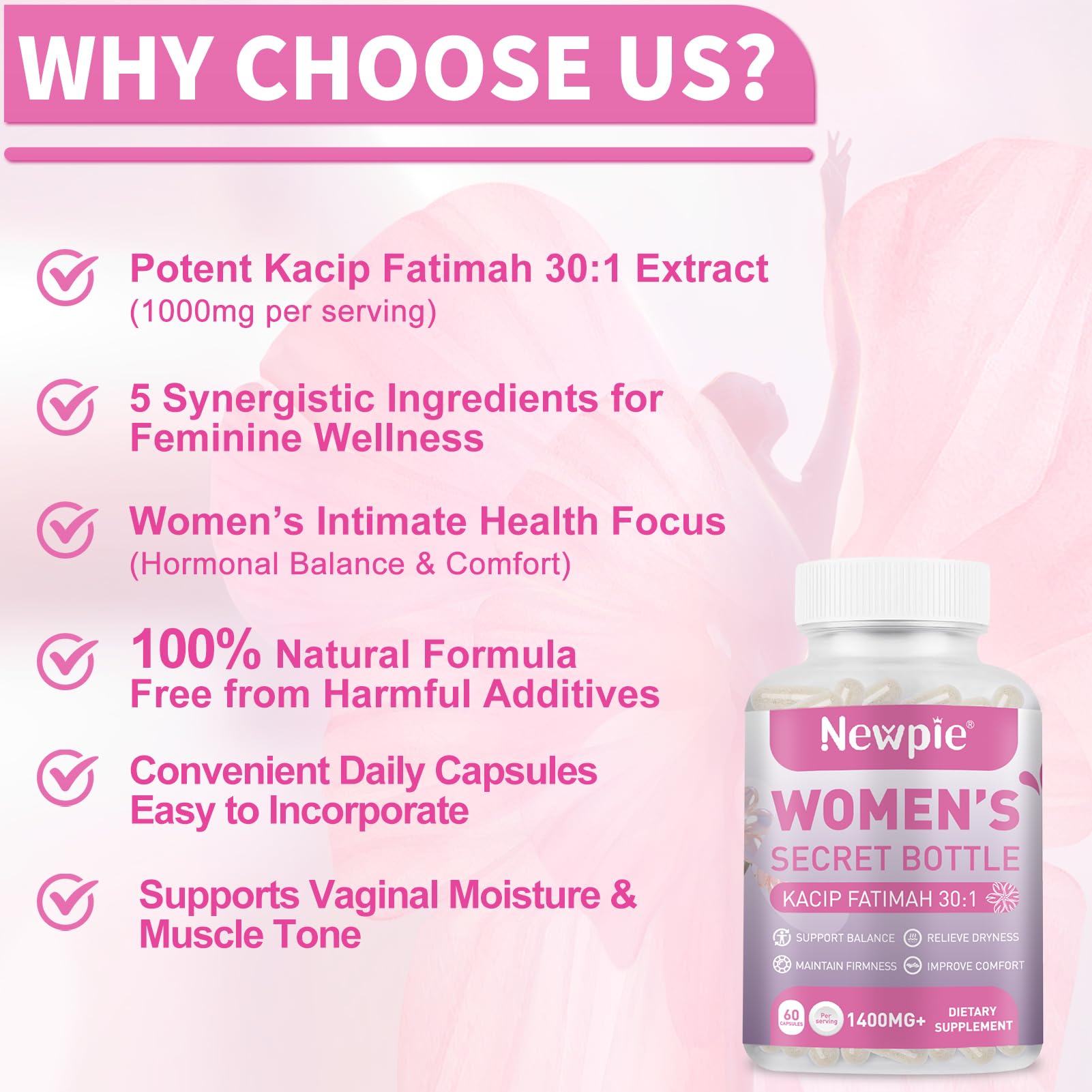 Product packaging and branding with 60 vegan capsules