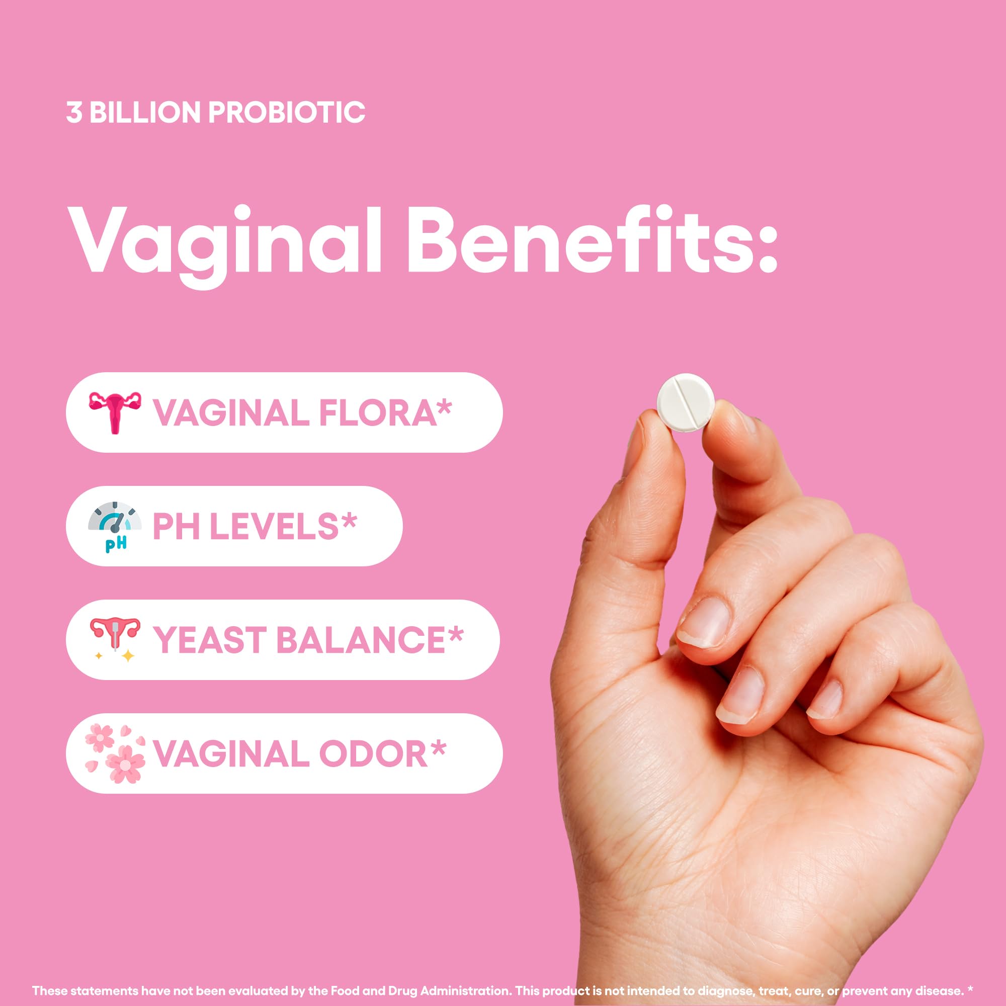 Graphic showing vaginal flora balance and pH support