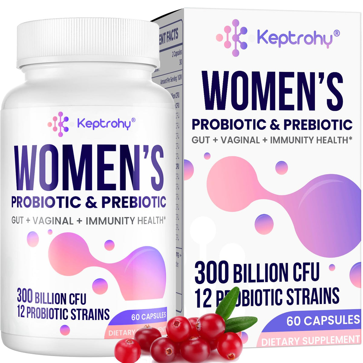 Bottle of Vaginal Probiotics for Women with 300B CFUs