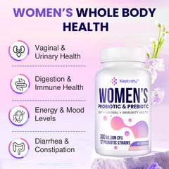 60-cap bottle of vaginal probiotics displayed on a clean surface