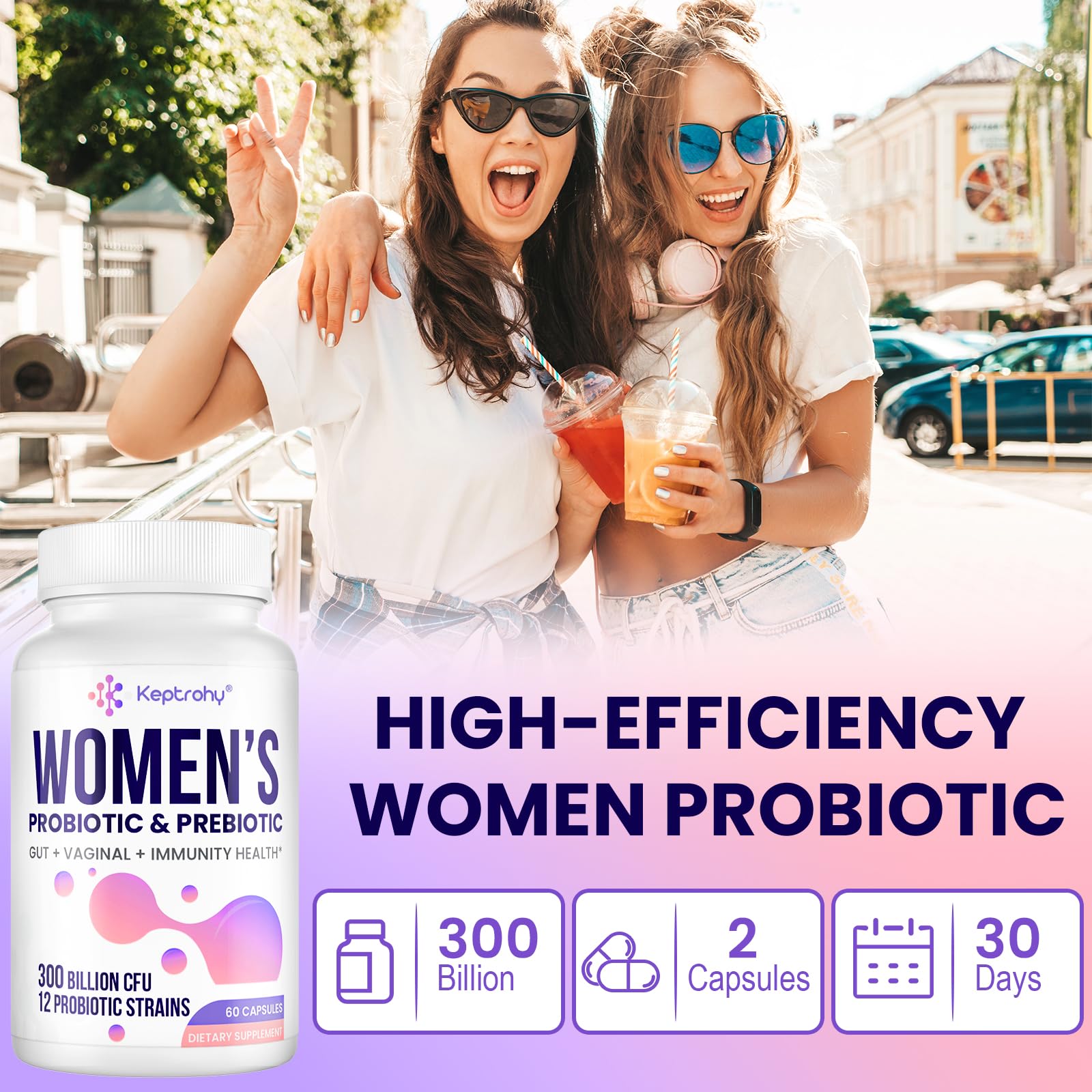 Lifestyle shot of vaginal probiotics for women's health