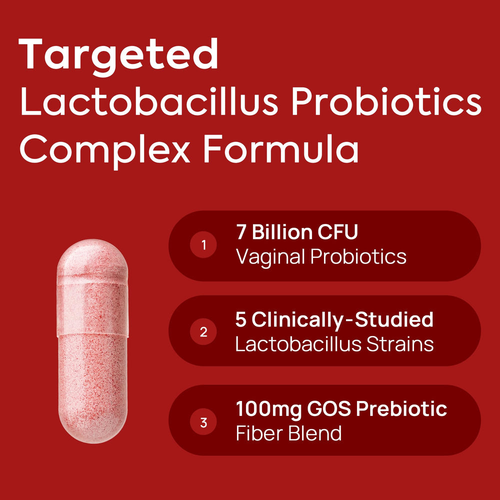 Supplement bottle labeled Vaginal Probiotics