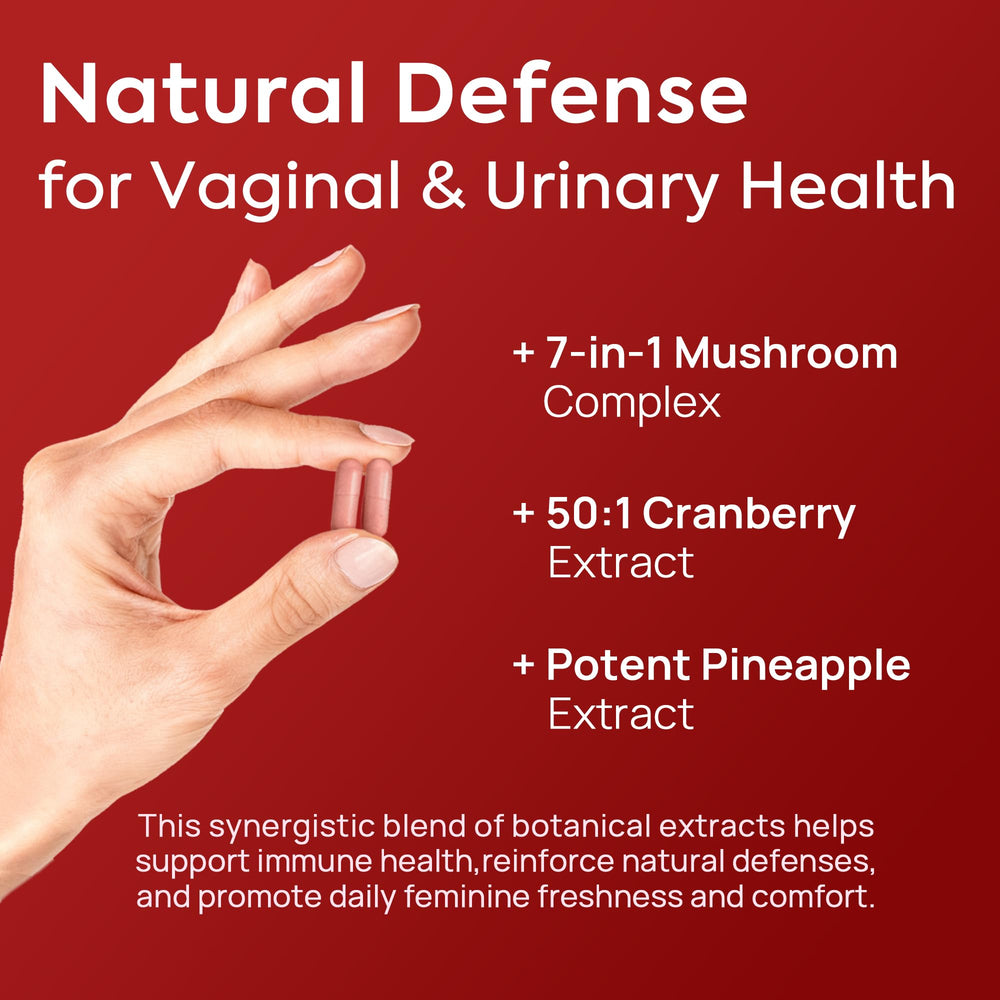 Cranberry and pineapple imagery for urinary comfort
