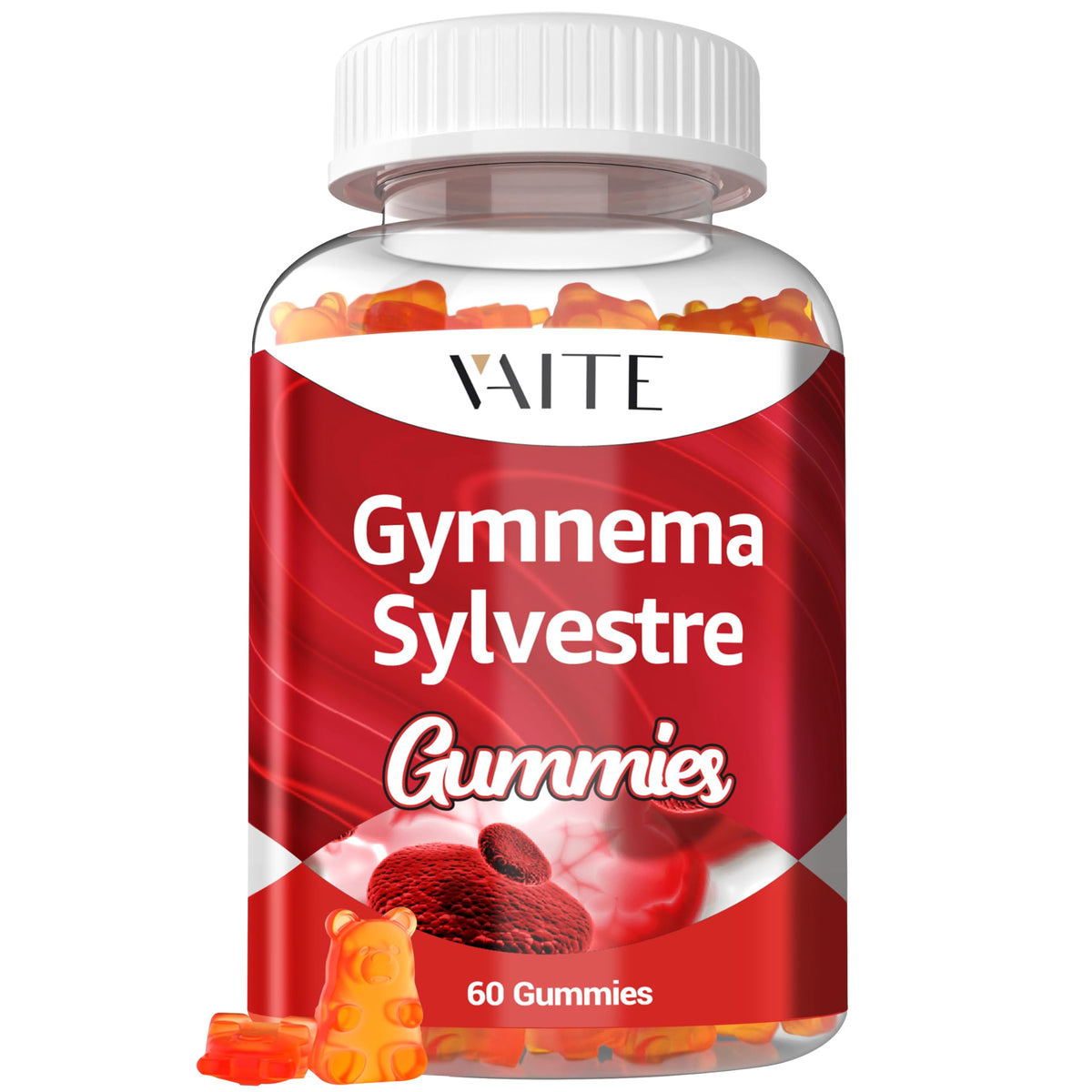 Front view of VAITE Gymnema Sylvestre Gummies bottle with 60 chewables