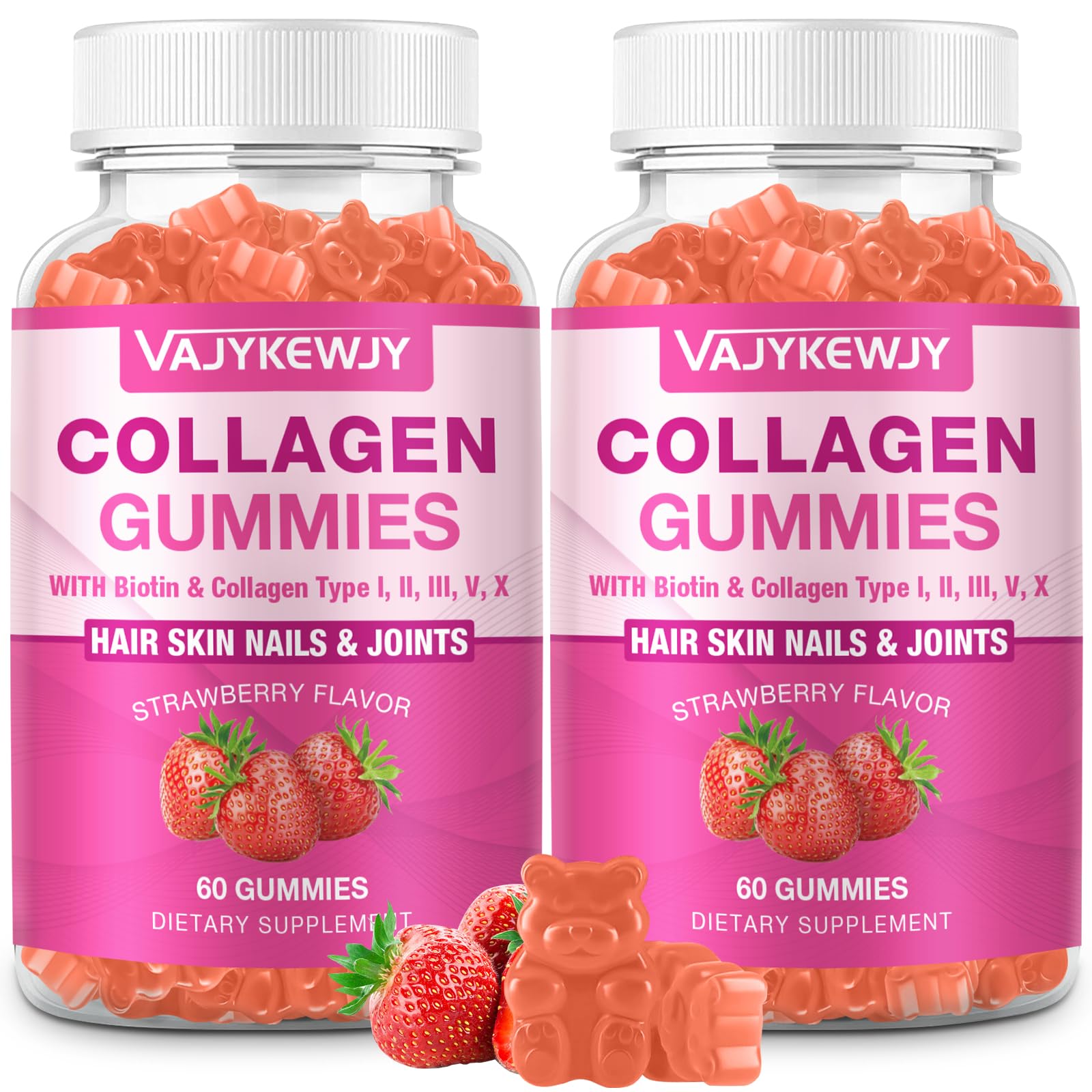 VAJYKEWJY collagen gummies bottle front view