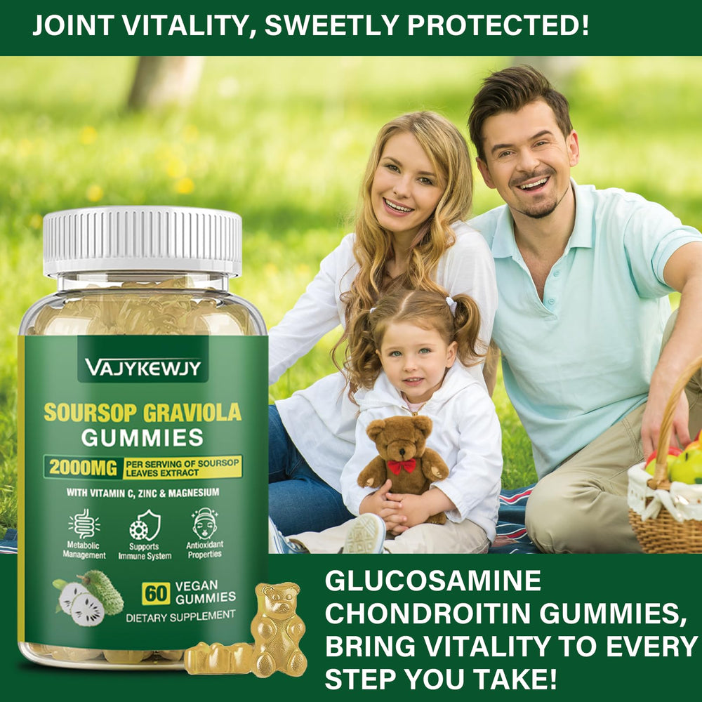 Two bottles of VAJYKEWJY Soursop Gummies, 120 gummies each