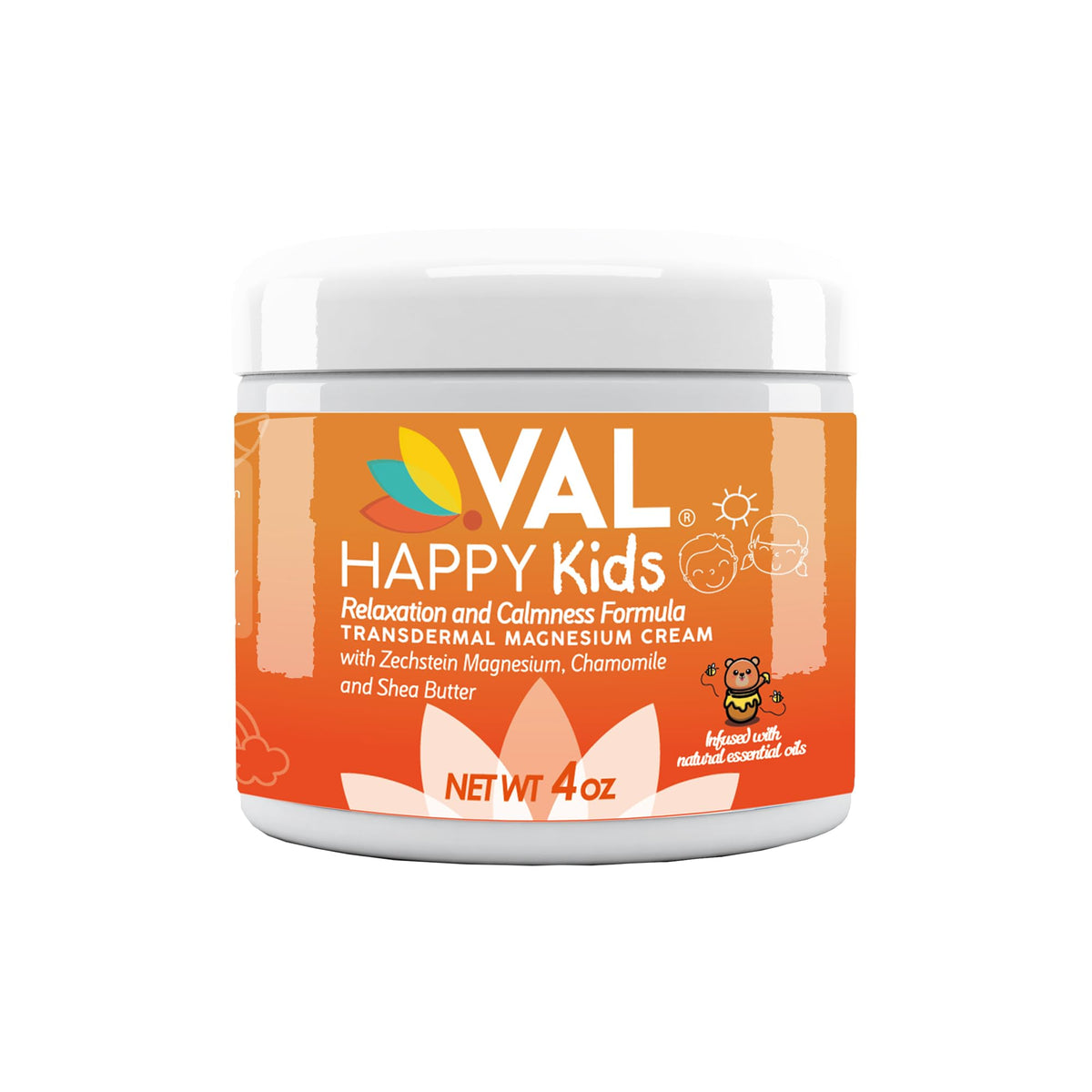 VAL Magnesium Cream for Kids 4oz – front view