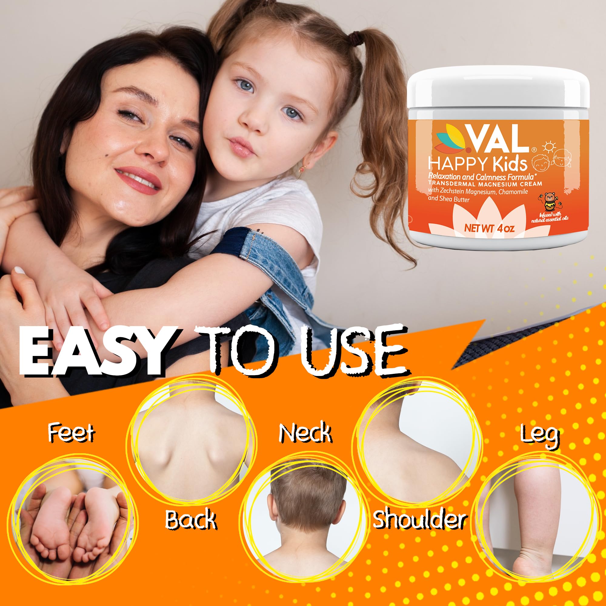 VAL Magnesium Cream for Kids 4oz – packaging