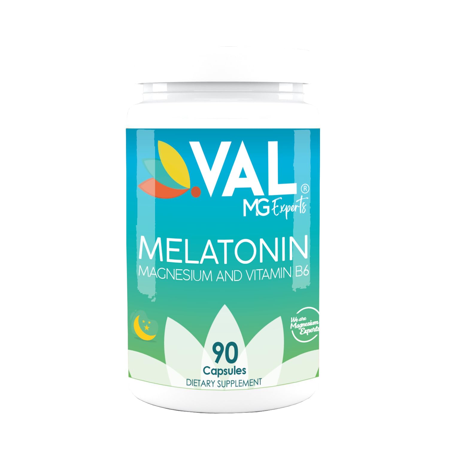 VAL Mg Experts Melatonin 3mg bottle with Vitamin B6 and Magnesium