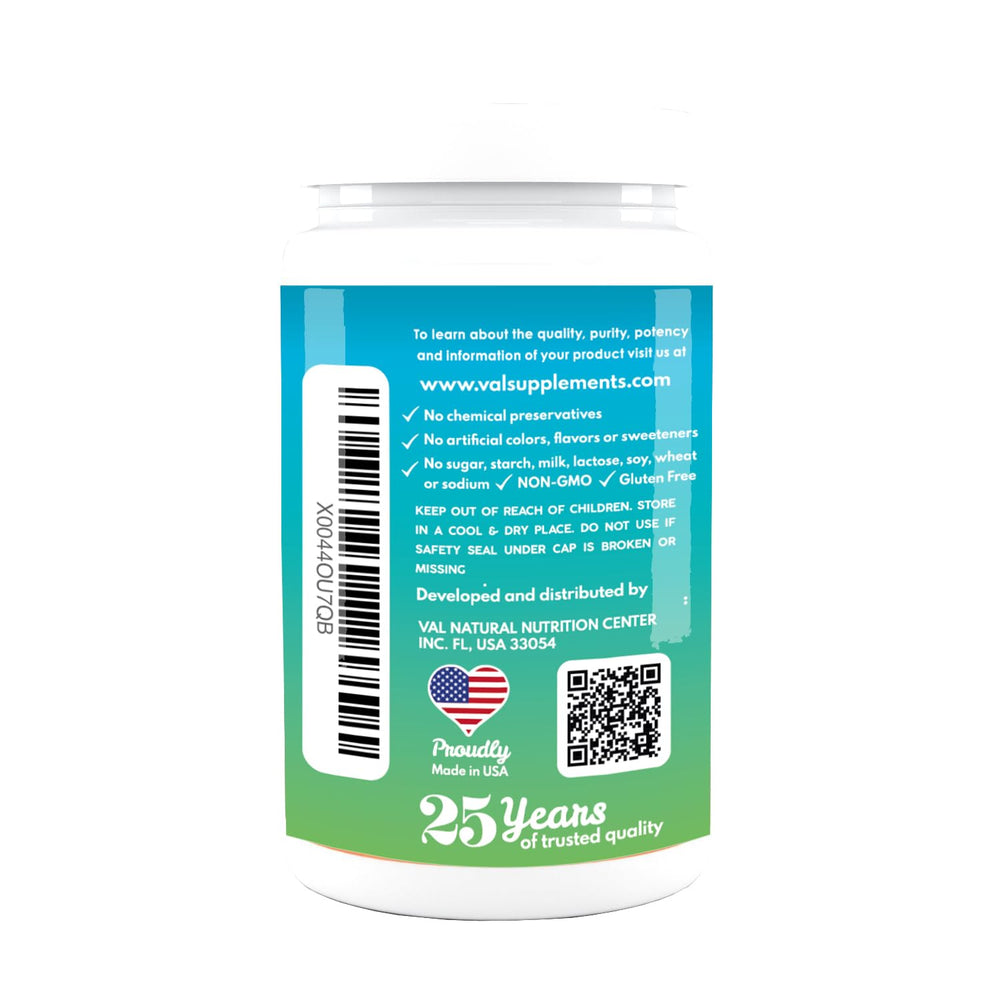 Gluten-free and non-GMO certification icons on bottle label