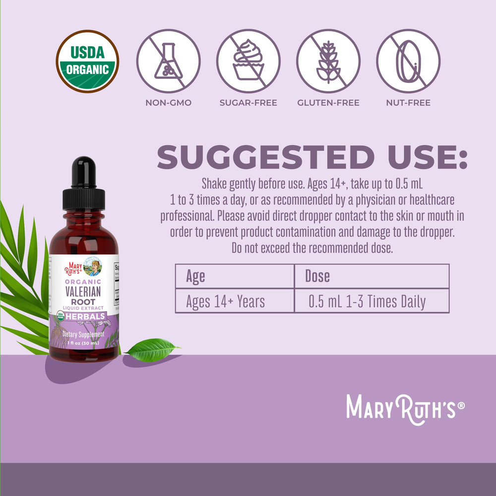 Valerian root liquid drops container being used