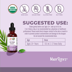 Valerian root liquid drops container being used