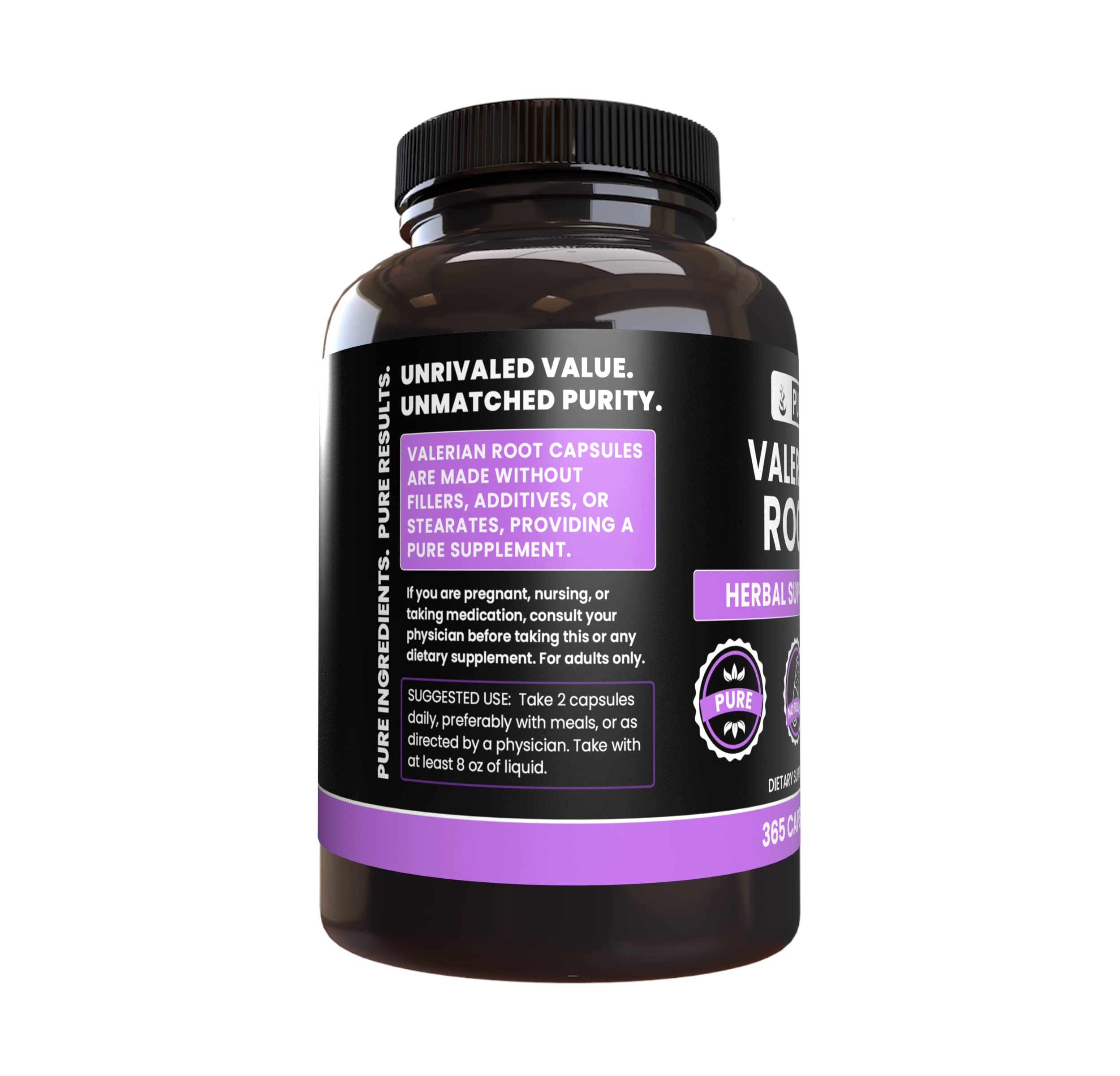 Product label highlighting no fillers and pure ingredients