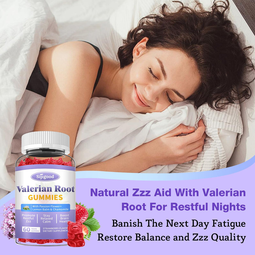 vegan and non-GMO badge on valerian root gummies