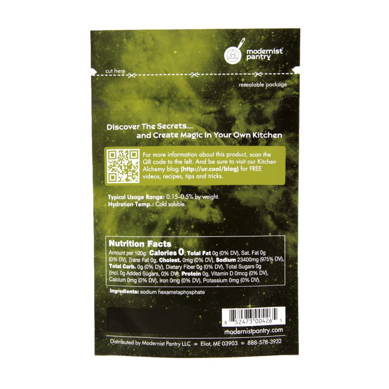 Measuring scoop with Sodium Citrate powder