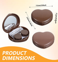 Built-in mirror in the heart-shaped lens case