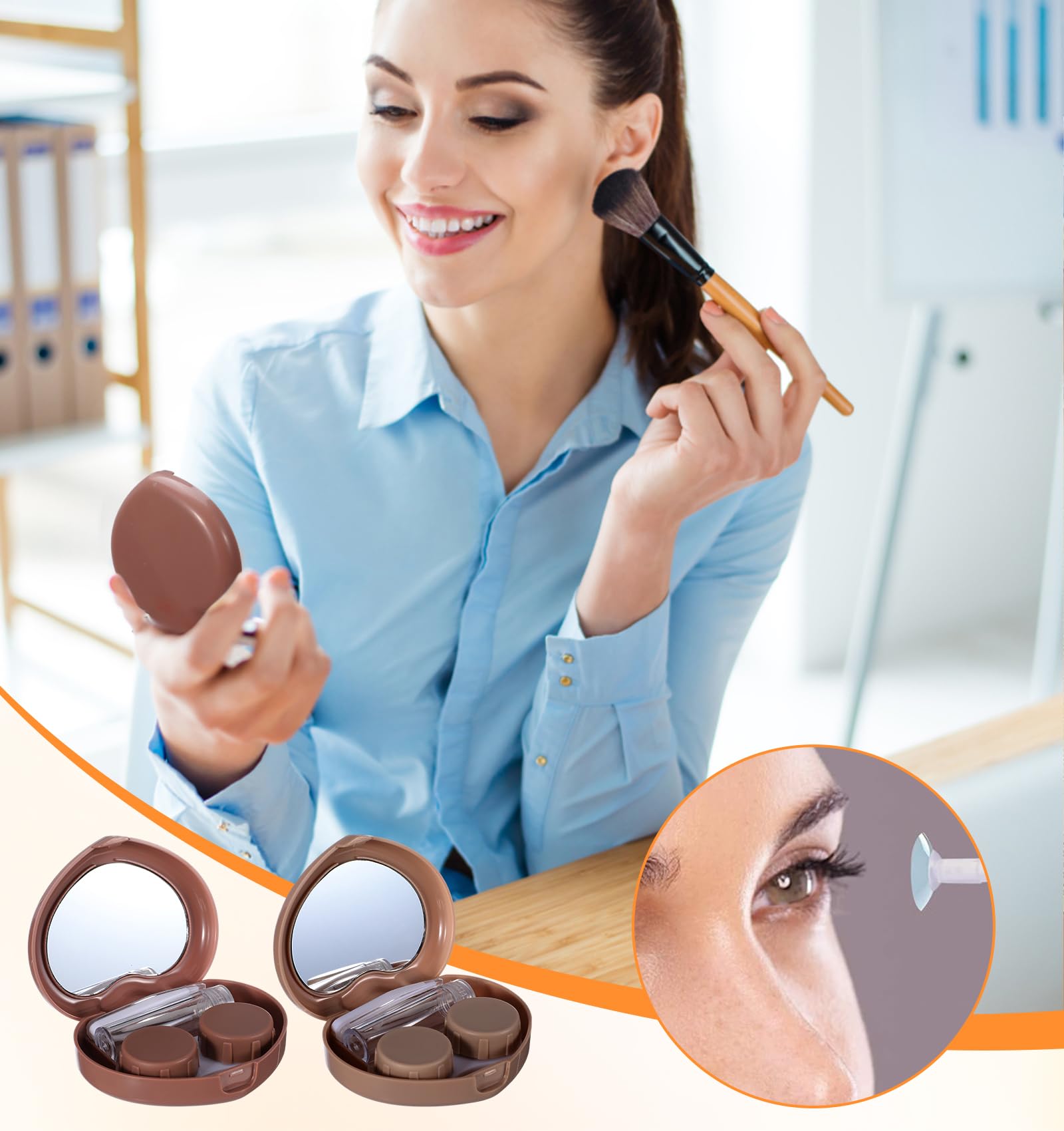 Leak-proof solution bottle with the heart lens case