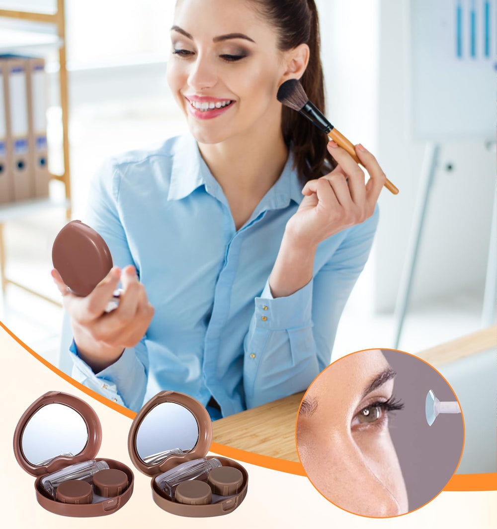 Leak-proof solution bottle with the heart lens case